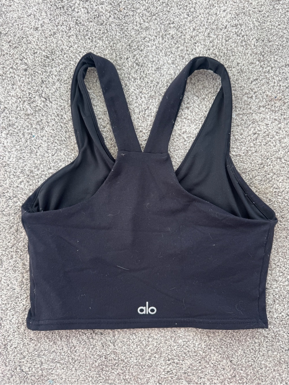 Alo Yoga Black Sports Bra Crop Tank | Women’s XS | Racerback | Medium Support - Picture 2 of 5